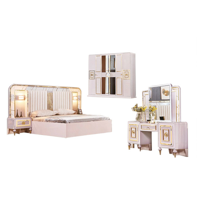 Stellen klassische Schlafzimmer-Möbel PU MDF 5pcs Landhaus-einfache Versammlung ein